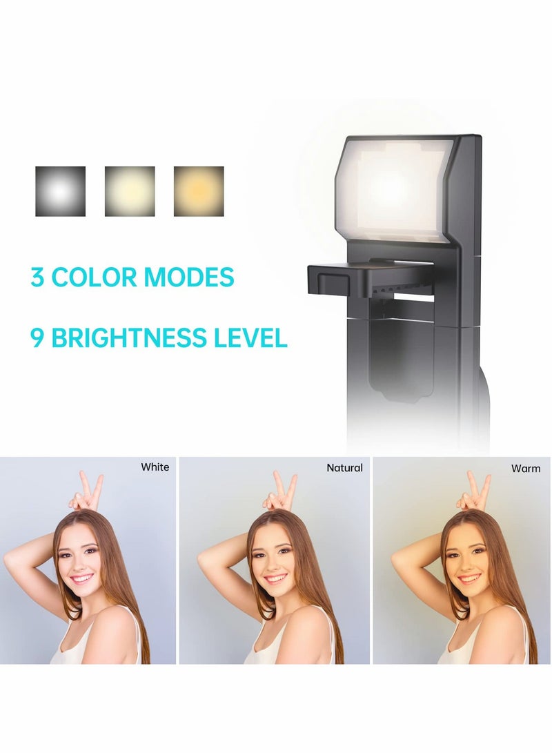 Selfie Stick, with Fill Light Phone Clip Tripod Quadrupod Wireless Bluetooth Remote Control Selfie Stick, Stainless Steel Expandable Compatible with All Mobile Phones (black) - Image 4