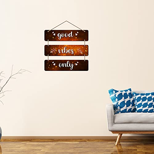 Artvibes Good Vibes Only Decorative Wall Hanging Ornaments | Quotes Decor Item | Wall Poster | Mdf Wall Decoration for Office | Wall Art Print | Inspirational Quotes | Gift Items (WH_5301N) - Image 2