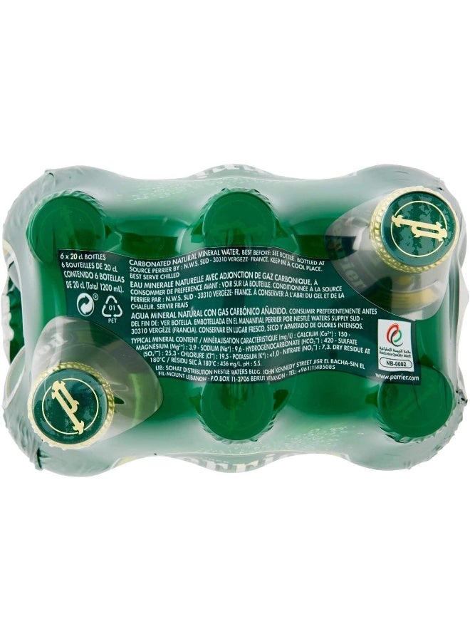 Perrier Natural Sparkling Mineral Water Glass Bottle, Regular, 6 x 200 ml - Image 5