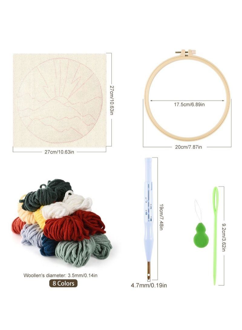 NIBEMINENT Wool Poke Embroidery DIY Material Pack - Sunset - Image 2