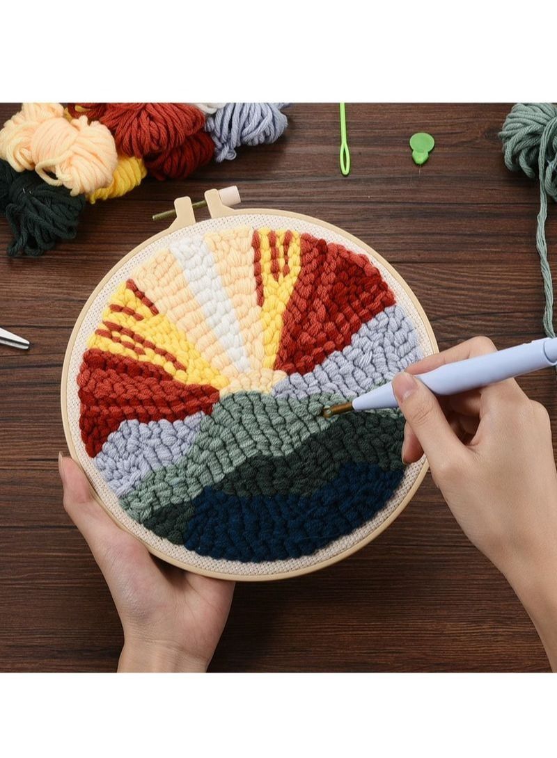 NIBEMINENT Wool Poke Embroidery DIY Material Pack - Sunset - Image 5