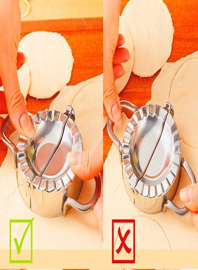 HITWA Stainless Steel Momos Maker and Dough Press Mould Dumpling Wrapper Cutter Tool Round Dough Mould for Momos, Gujiya, Samosa, Karanji, Kitchen Tool - Image 4