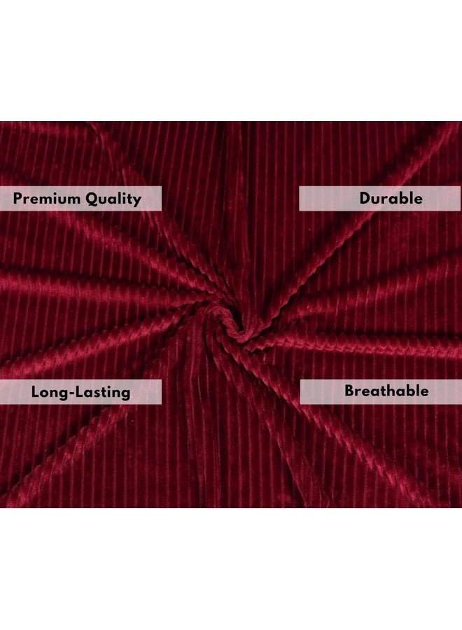RD TREND 190 GSM Flannel Warm bedsheets for Winter Single Flat Size (60x90 Inches) with 1 Pillow Cover Size (18x28 Inches) Color- Maroon Pattern-Striped - Image 3
