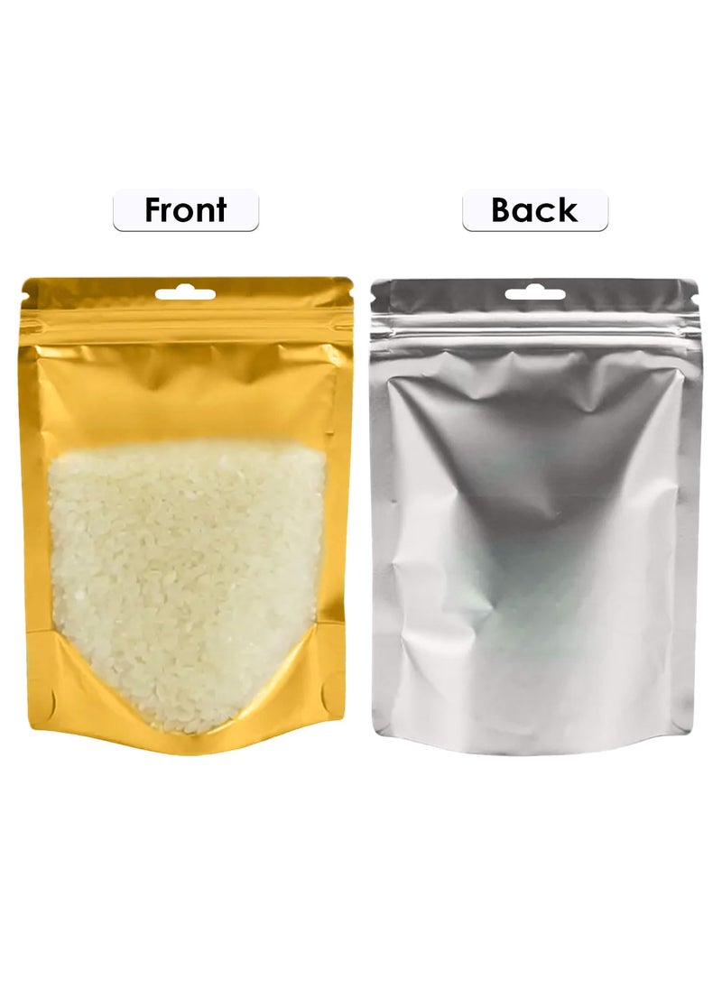SKY FLEXI PACK SKY FLEXI PACK 50 Pieces 16cm x 24cm Transparent FrontSilver Back Food Grade Standup Pouch with Zipper Capacity 500gm  - Image 3
