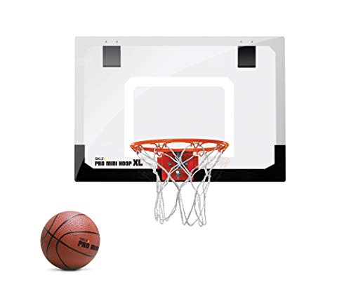 SKLZ Pro Mini XL Indoor Basketball Hoop with Ball Over the Door 23 x 16 Inch ShatterProof Backboard SpringAction BreakAway Steel Rim Great for Home Dorm Room and Office - Image 1