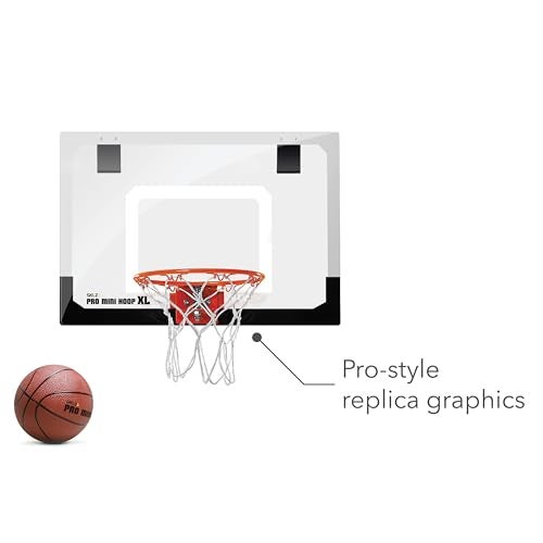 SKLZ Pro Mini XL Indoor Basketball Hoop with Ball Over the Door 23 x 16 Inch ShatterProof Backboard SpringAction BreakAway Steel Rim Great for Home Dorm Room and Office - Image 3