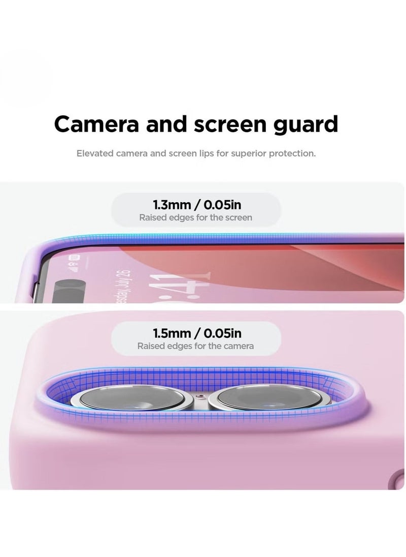Raxoom Liquid Silicone Case Cover for iPhone 16 Plus – Full Body Protection, Shockproof, Slim Design with Anti-Scratch Soft Microfiber Lining – Hot Pink - Image 2