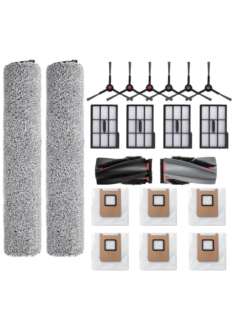 KISSUN Replacement Parts Kit Compatible With Eufy Omni E25 / E28, Vacuum Cleaner Accessories Includes:2 Mop Roller Brush,1 Set Main Brush,6-Side Brush,4-Filter,6-Disposal Dust Bags - Image 1
