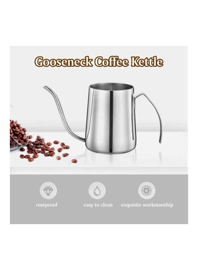 NIBEMINENT Stainless Steel Coffee Kettle Silver 7.5x9.5x7.5cm  - Image 3