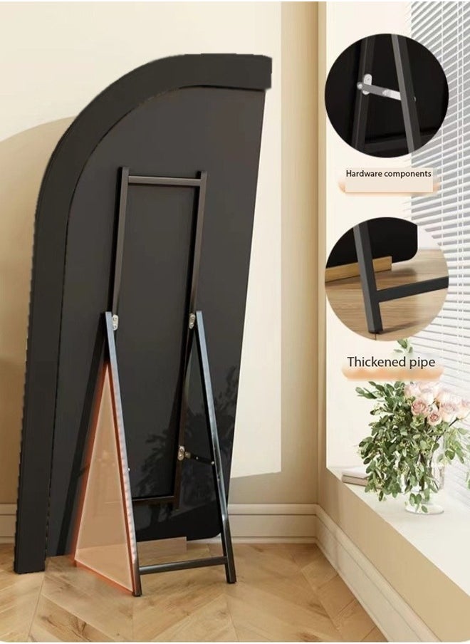fashionhome Modern Scandinavian Arc Design Full Length Mirror Standing Hanging or Leaning Against Wall Large Bedroom Floor Mirror Dressing Mirror Wall-Mounted Mirror Wood Frame Mirror Round Corner 70x170 cm  - Image 2
