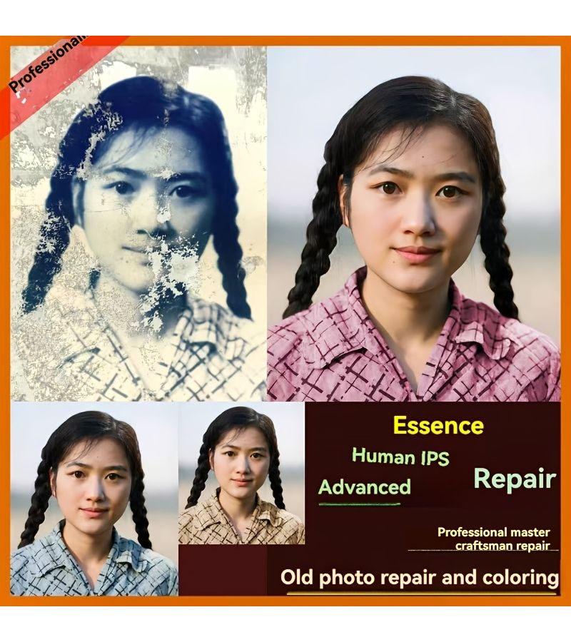 Professional Old Photo Restoration Service 25.4x20.3cm 10x8in Fix Blurring Damage Cracking Fading Print High Definition - Image 2