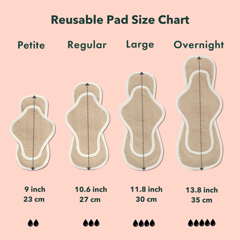 Rael Reusable Pads, Organic Cotton Cover Pad - Postpartum and Period Essential, Heavy Absorbency, Thin Cloth, Leak-Free, Washing Machine Safe (3 Count, Overnight) - Image 5