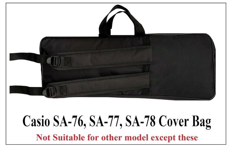 MALAV Foam Padded Backpack Cover Bag for Casio SA-76, SA-77, SA-78 Digital Keyboard Piano with Shoulder Carry Straps, Black - Image 2