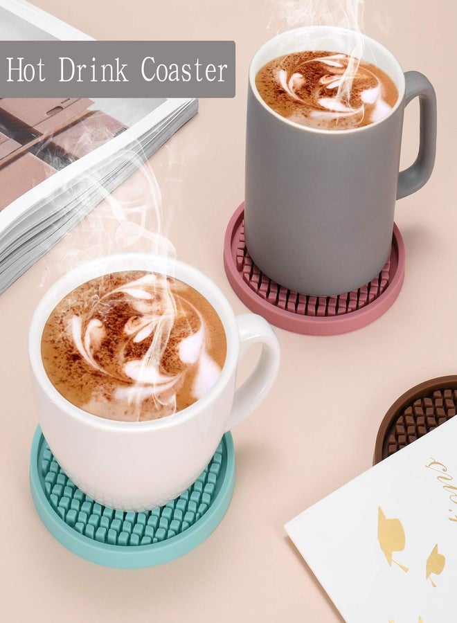 ME.FAN Silicone Coasters [6 Pack] Thickened Drink Coasters with Holder - Cup Mat - Non-Slip, Non-stick, Stay Put, Deep Tray - Prevents Furniture and Tabletop Damages(Black) - Image 5