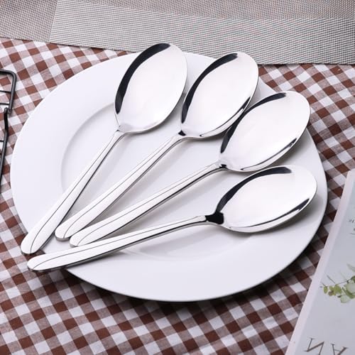 Anbers 8 Pieces Large Serving Spoons, 9.45 Inches, Stainless Steel Catering Serving Spoons - Image 4