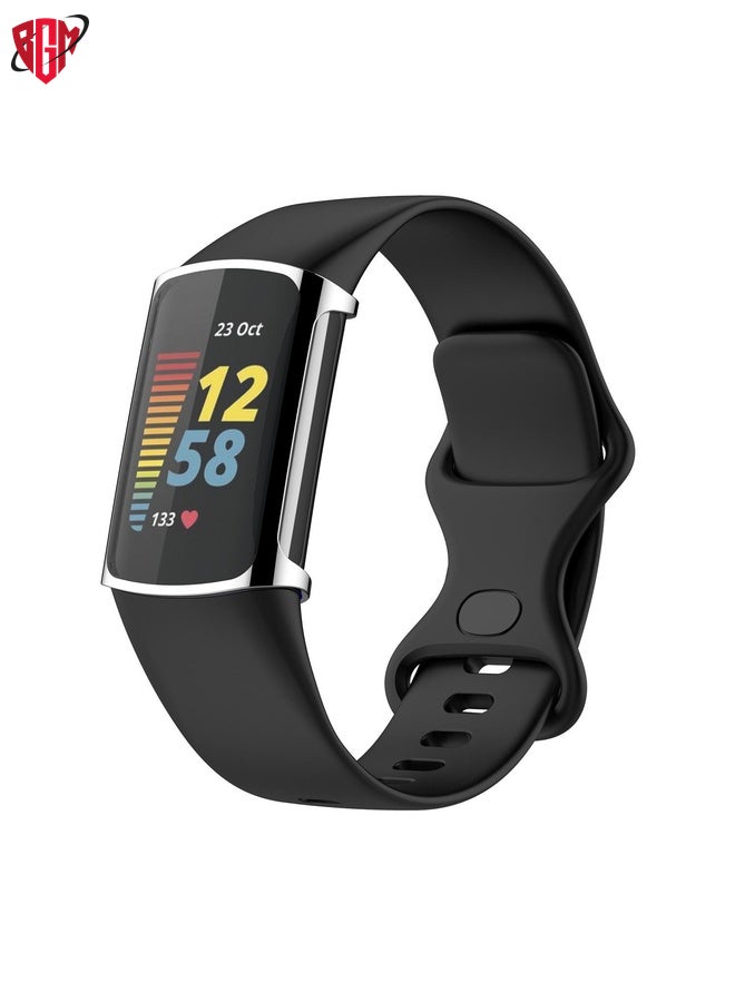 BGM For Fitbit Charge 6 / 5 TPU Shell + Film Integrated Watch Protective Case(White)  - Image 5