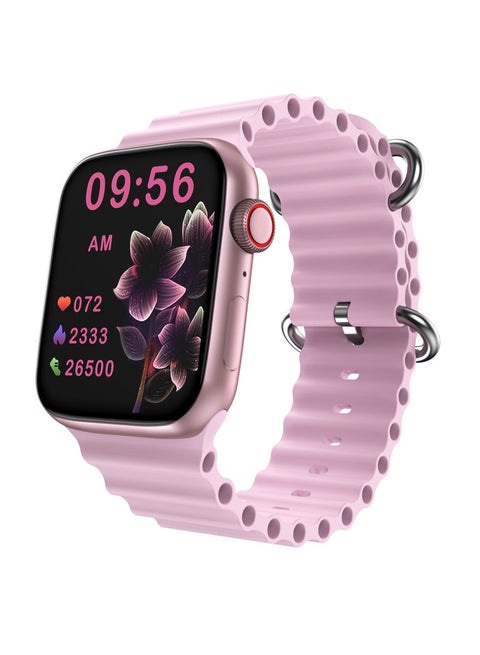 Modio Super Mini Ladies Special Smart Watch with Three Set Strap and Wireless Charger Pink