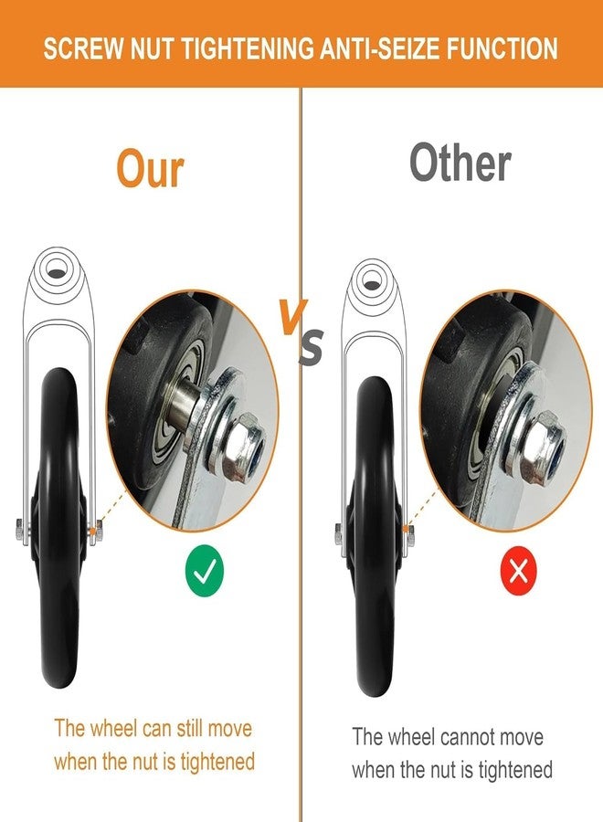 CANWUPON 2 Pack 6 Inch Solid Replacement Wheels - Environmentally Friendly Rubber Material, Wear-Resistant PU Tires, Anti-Slip, and Durable ABS Wheel Hub - Easy to Install, Compatible with Most Models… - Image 3