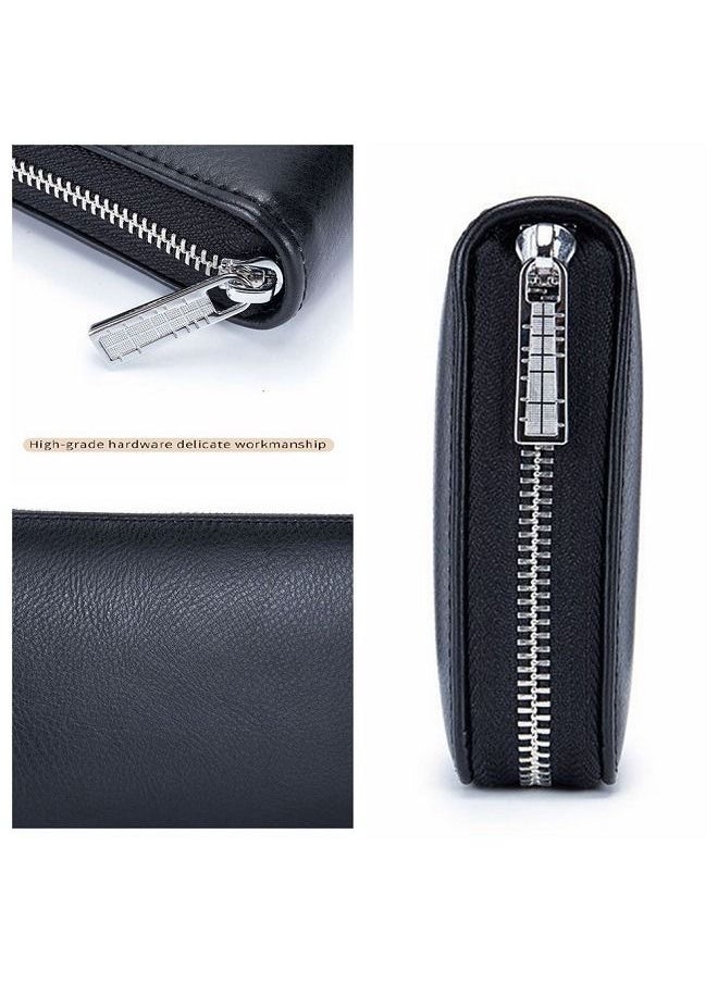 Generic - Men Leather Wallet Purse Card Pack  Money Clip RFID Credit Card Clip - Image 1