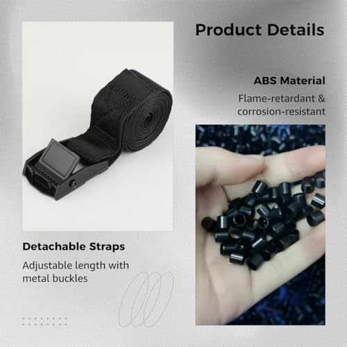 yeesport 2PCS Cylinder Wall Mounted Brackets, Propane Tank Brackets, Durable ABS Gas Cylinder Mounting Brackets with Screws and Safety Chains, ABS Plastic Holders for 40L Oxygen and Helium Cylinders - Image 3
