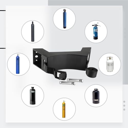 yeesport 2PCS Cylinder Wall Mounted Brackets, Propane Tank Brackets, Durable ABS Gas Cylinder Mounting Brackets with Screws and Safety Chains, ABS Plastic Holders for 40L Oxygen and Helium Cylinders - Image 4