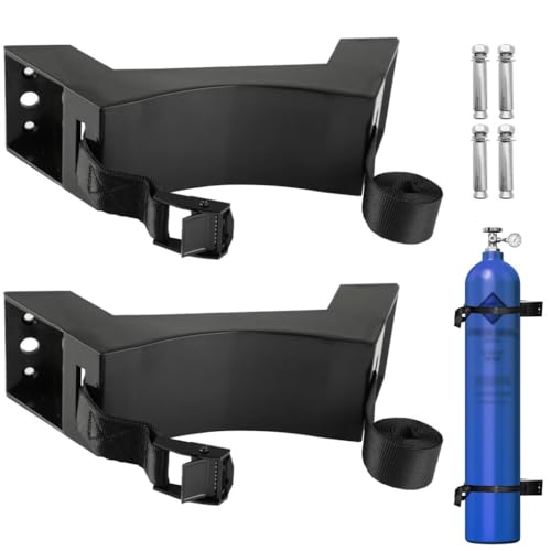 yeesport 2PCS Cylinder Wall Mounted Brackets, Propane Tank Brackets, Durable ABS Gas Cylinder Mounting Brackets with Screws and Safety Chains, ABS Plastic Holders for 40L Oxygen and Helium Cylinders - Image 1