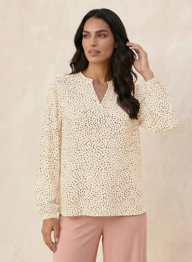 سبلاش فيڤ Basic Viscose Top Animal Print
