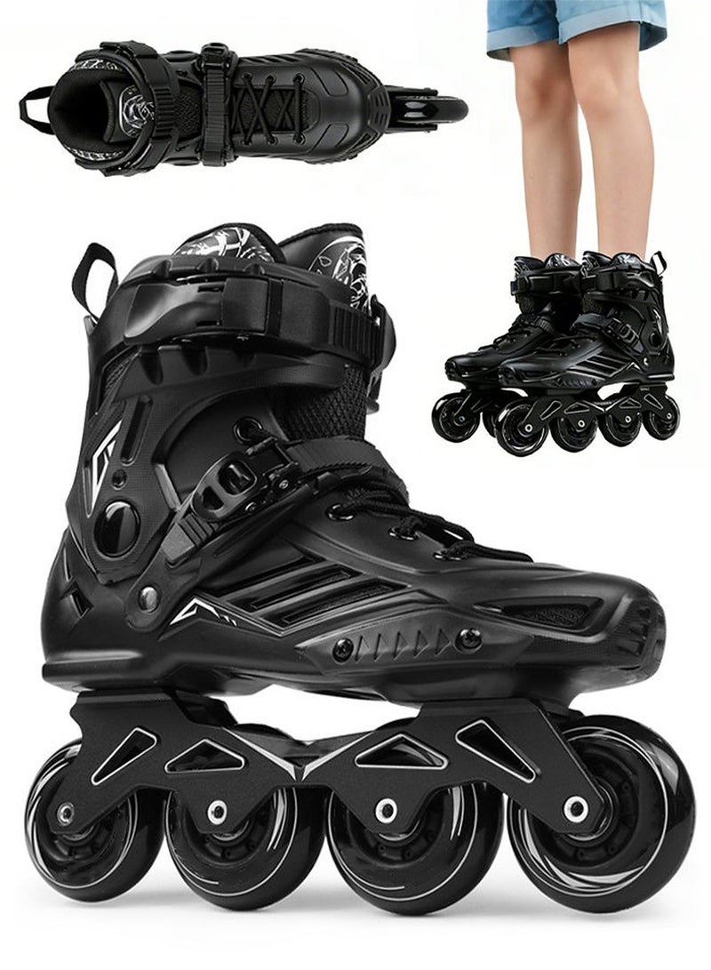 Loquat Inline Skates for Adults and Men, Professional Roller Skates with Ankle Support for Girls and Boys, Outdoor Indoor Inline Skates for Children, Beginners, Unisex, Size 42 - Image 1