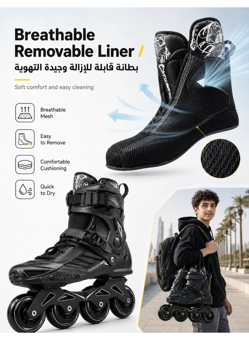 Loquat Inline Skates for Adults and Men, Professional Roller Skates with Ankle Support for Girls and Boys, Outdoor Indoor Inline Skates for Children, Beginners, Unisex, Size 42 - Image 5