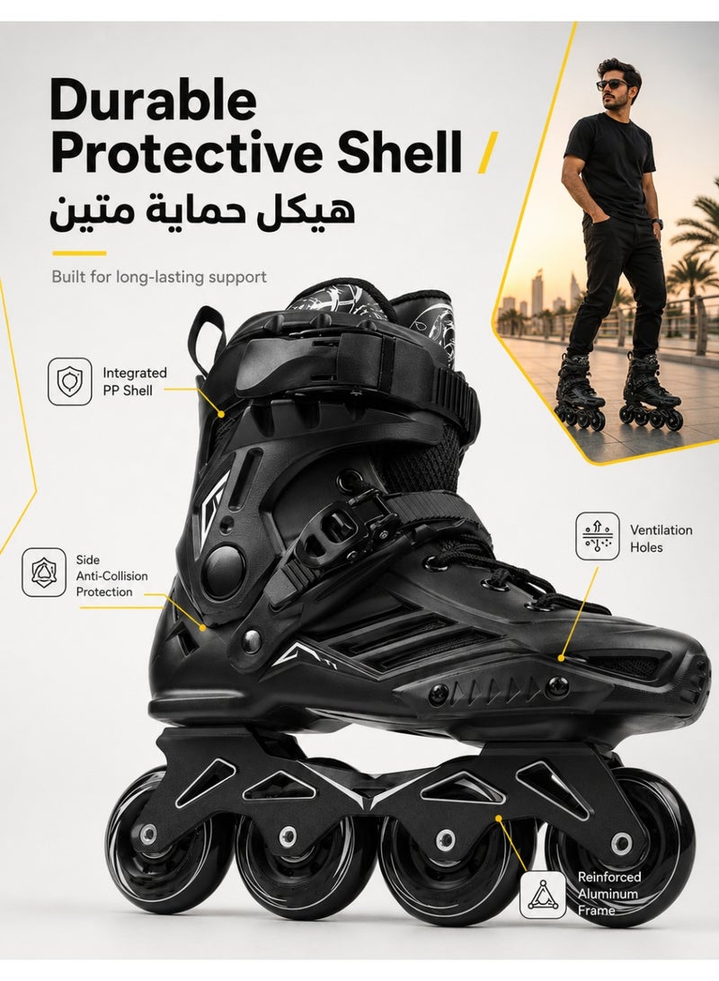 Loquat Inline Skates for Adults and Men, Professional Roller Skates with Ankle Support for Girls and Boys, Outdoor Indoor Inline Skates for Children, Beginners, Unisex, Size 42 - Image 2