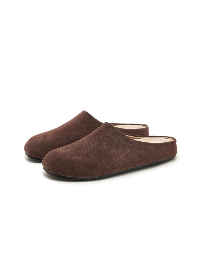 ATBELL Women's Suede Clogs Round Toe Leopard Print Leather Mules Cork Footbed Clog with Arch Support Comfort Casual Slip-on Fall Shoes in Brown Size 9 - Image 2