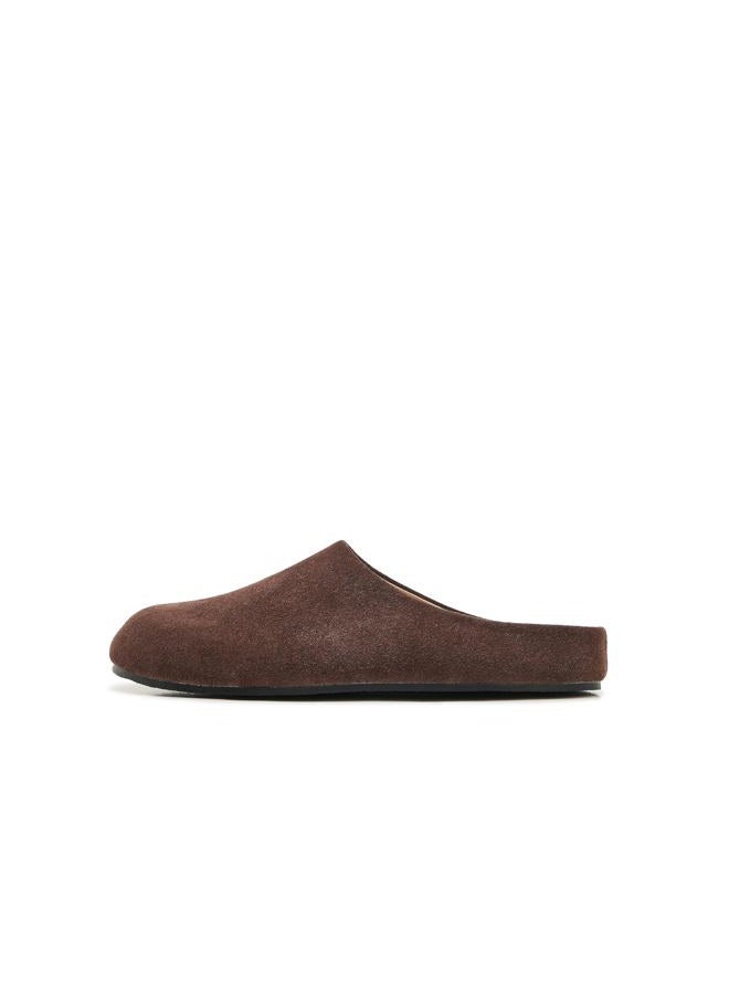 ATBELL Women's Suede Clogs Round Toe Leopard Print Leather Mules Cork Footbed Clog with Arch Support Comfort Casual Slip-on Fall Shoes in Brown Size 9 - Image 1