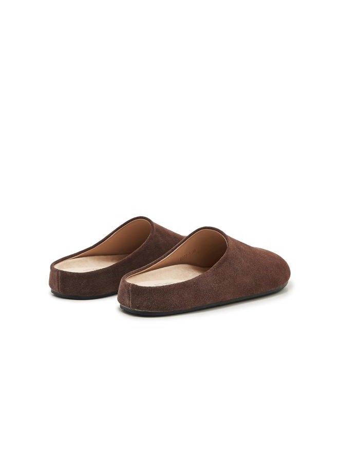 ATBELL Women's Suede Clogs Round Toe Leopard Print Leather Mules Cork Footbed Clog with Arch Support Comfort Casual Slip-on Fall Shoes in Brown Size 9 - Image 5