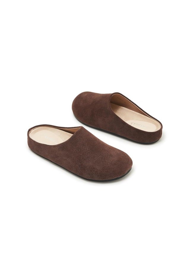 ATBELL Women's Suede Clogs Round Toe Leopard Print Leather Mules Cork Footbed Clog with Arch Support Comfort Casual Slip-on Fall Shoes in Brown Size 9 - Image 4
