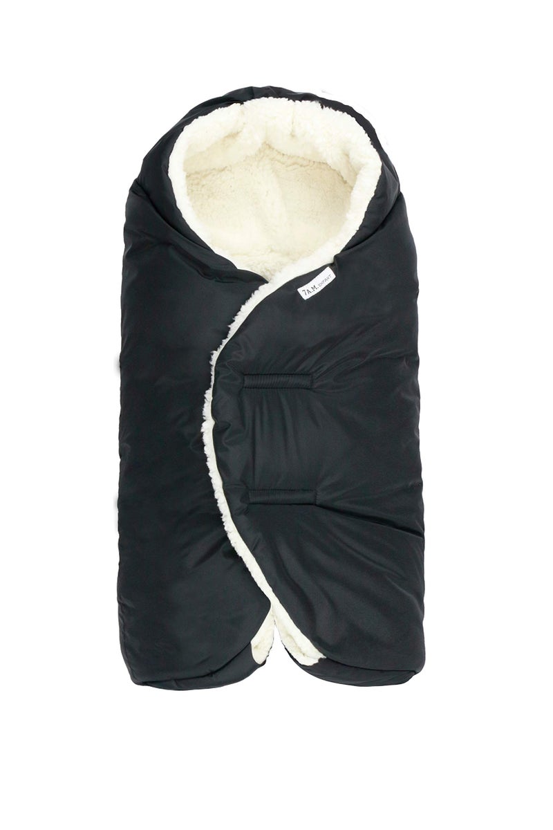 7 A.M 7AM Baby Car Seat Blanket Multifunctional Car Seat Cover for Baby Boy Girl Winter Stroller Car Seat Swaddle Blankets for Babies MicroFleece Plush Lined Warm Carseat Cover Nido Large - Image 2
