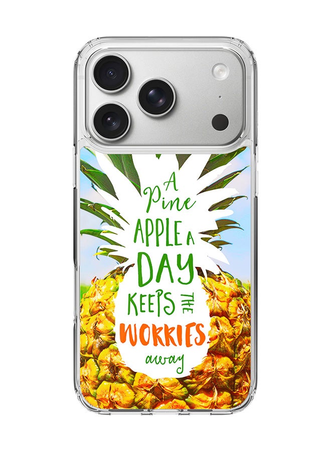 Stylizedd Classic Clear MagSafe Case for iPhone 17 Pro , Hybrid Soft Case Flexible Edges Anti Drop TPU PC Gel Thin Transparent Cover [ Designed for iPhone 17 Pro ] - Pineapple A Day Full Print