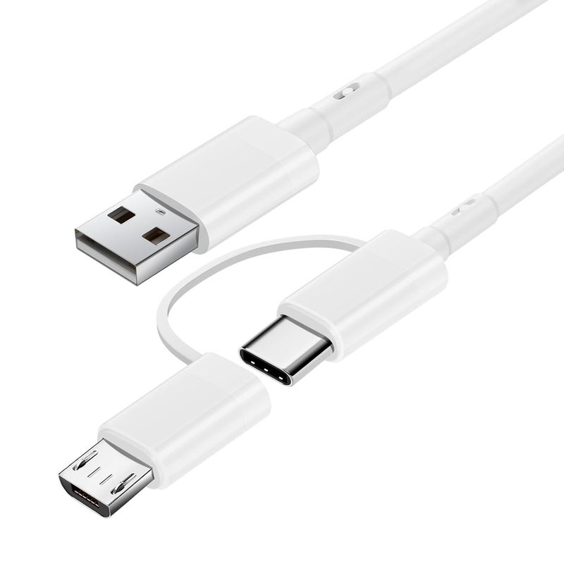SCOVEE Cable for Amazon Fire Tablet,USB Charger Cord for Kindle Paperwhite,Oasis,Voyage Touch E-Readers,Micro Cable USB C Charging Cord Fire HD 10 8 7 Plus,Max 11,Kids Pro,Edition,Type C (White, 3ft) - Image 1