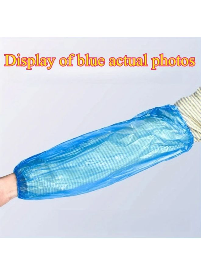 50pcs Blue Disposable Sleeve Protectors Waterproof Arm Guards For Kitchen Cleaning Gardening - Image 5