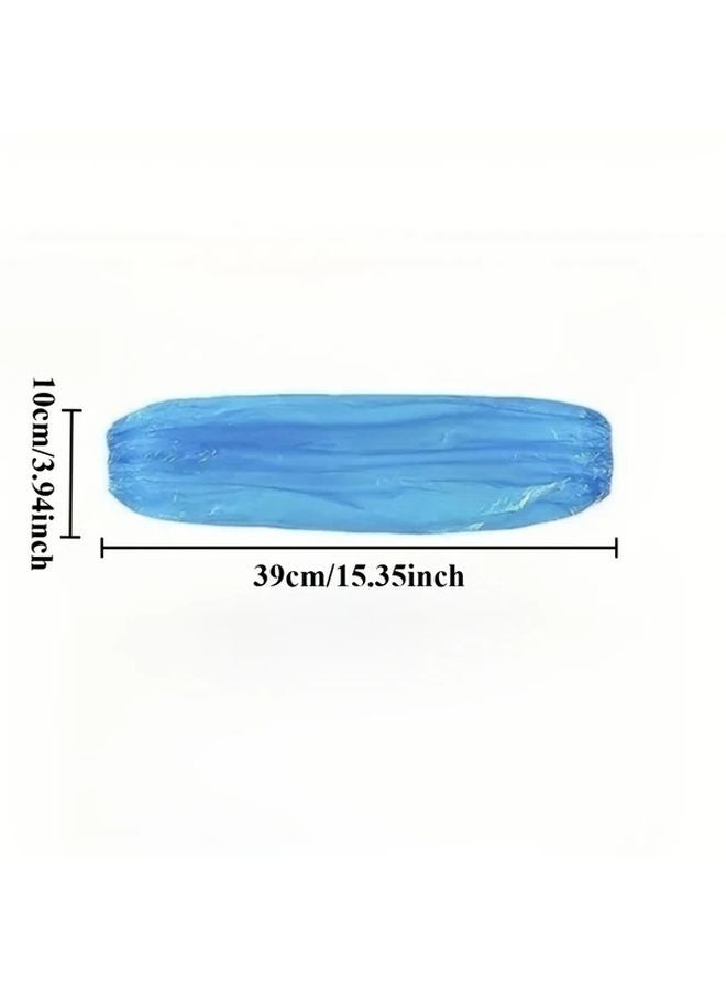 50pcs Blue Disposable Sleeve Protectors Waterproof Arm Guards For Kitchen Cleaning Gardening - Image 1