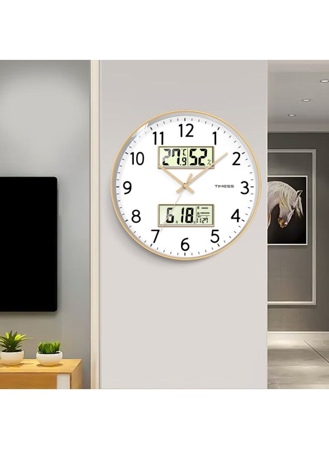Timess Living Room Wall Clock Calendar Simple Quartz Clock Wall Clock Temperature And Humidity Household Clock 30Cm - Image 2