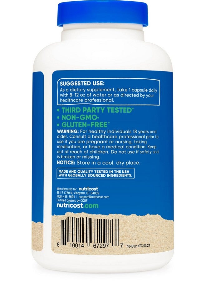 Nutricost Shatavari 600mg, 180 Capsules, 180 Servings - CCOF Certified Made with Organic Shatavari, Non-GMO, Gluten Free, Vegetarian Friendly - Image 4