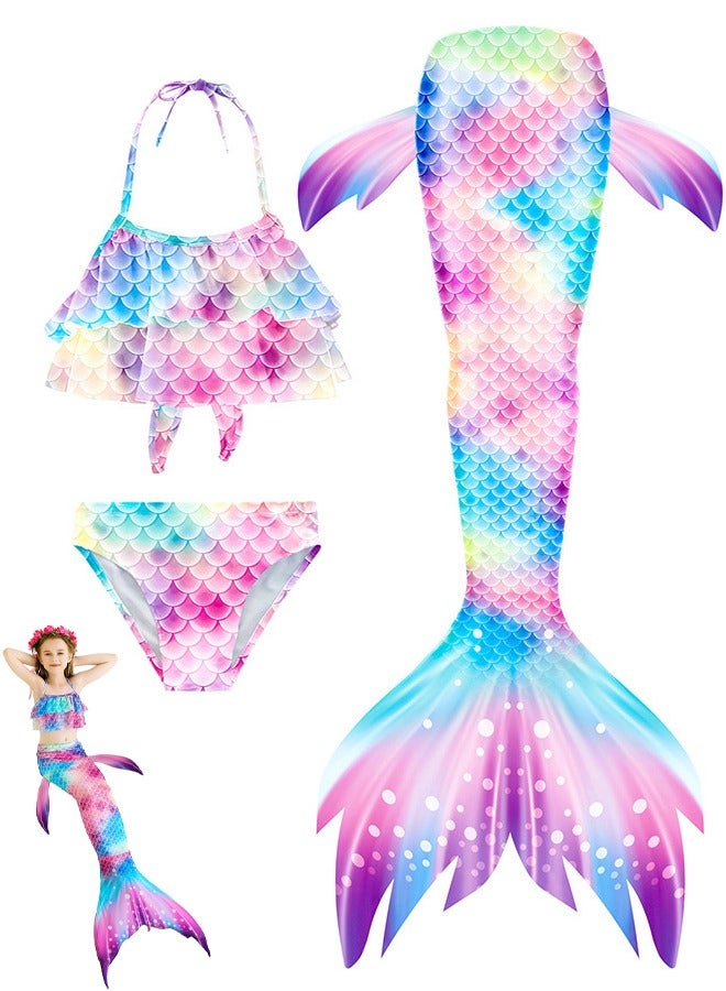 VUCATIN Mermaid Princess Dress up Girls Mermaid Dress Mermaid Swimsuit Girls Party Cosplay Princess Birthday Dress Kids Costume Cosplay Mermaid Skirt (GB62) - Image 1