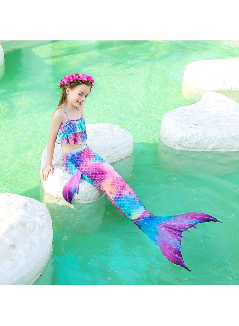 VUCATIN Mermaid Princess Dress up Girls Mermaid Dress Mermaid Swimsuit Girls Party Cosplay Princess Birthday Dress Kids Costume Cosplay Mermaid Skirt (GB62) - Image 3