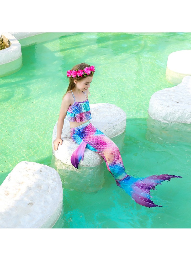 VUCATIN Mermaid Princess Dress up Girls Mermaid Dress Mermaid Swimsuit Girls Party Cosplay Princess Birthday Dress Kids Costume Cosplay Mermaid Skirt (GB62) - Image 2