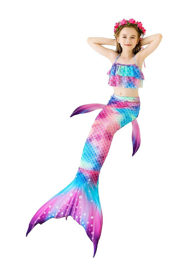 VUCATIN Mermaid Princess Dress up Girls Mermaid Dress Mermaid Swimsuit Girls Party Cosplay Princess Birthday Dress Kids Costume Cosplay Mermaid Skirt (GB62) - Image 4