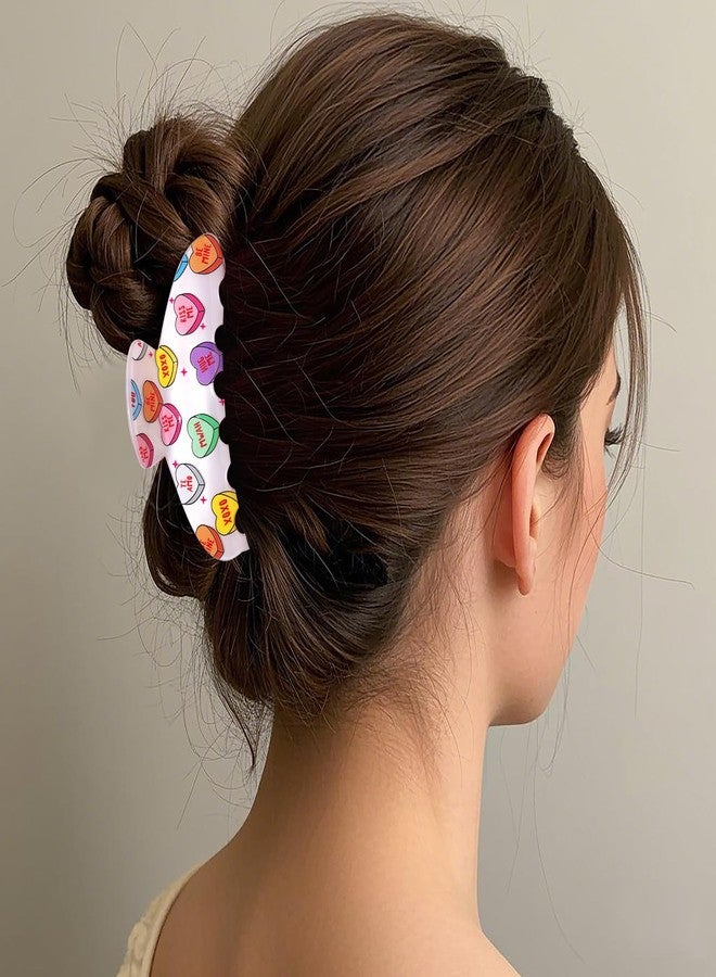 BVGA 2 Pcs Valentines Hair Claw Clips Large Pink Green Candy Heart Acetate Hair Claw Clips Hairgrips for Women Valentines Hair Accessories Headwear Gifts for Her - Image 3