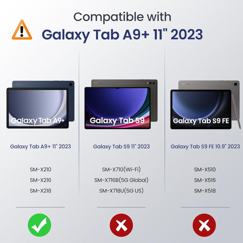 موكو حافظة MoKo لجهاز Galaxy Tab A9 Plus 11 بوصة 2023، غطاء ذكي واقٍ نحيف مع حامل وظهر شفاف من البولي كربونات الصلب لجهاز Galaxy Tab (SM-X210/X216/X218)، إيقاظ/إسبات تلقائي، لون برتقالي مشمشي - Image 2