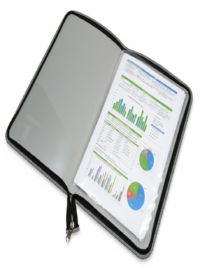 Shining Zon Zipper Display Book Folder for Documents, Certificates Multi-Utility Portfolio Folder PP Material with 10 Bound Plastic Binder Sleeves, Size FC (fullscap), Mix Colour Colour, Set of 2 - Image 3