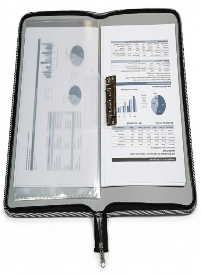 Shining Zon Zipper Display Book Folder for Documents, Certificates Multi-Utility Portfolio Folder PP Material with 10 Bound Plastic Binder Sleeves, Size FC (fullscap), Mix Colour Colour, Set of 2 - Image 5