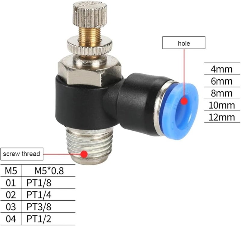 Pneumatic Quick Connect Air Speed Regulating Valve Accelerator Valve SL8 03 - Image 4